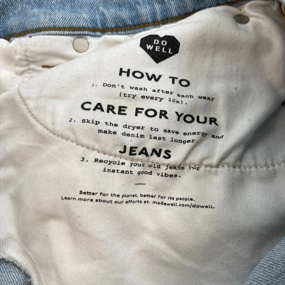 Madewell The Perfect Mid Length Jean Short Womens 30 10 Denim Distress Festival